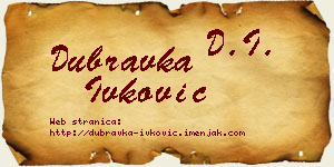 Dubravka Ivković vizit kartica